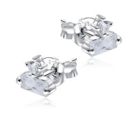Perfect Designed With CZ Stone Silver Ear Stud STS-5506